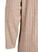 Jurk met kabelstructuur en V-hals, Beige, Packshot image number 3