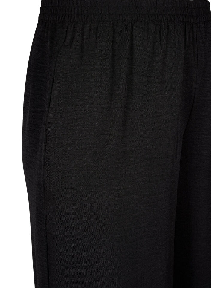 Pantalon ample avec ceinture &eacute;lastique et poches, Noir, Packshot image number 2