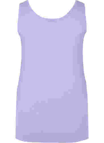 Effen gekleurd basic top in katoen, Paisley Purple, Packshot image number 1