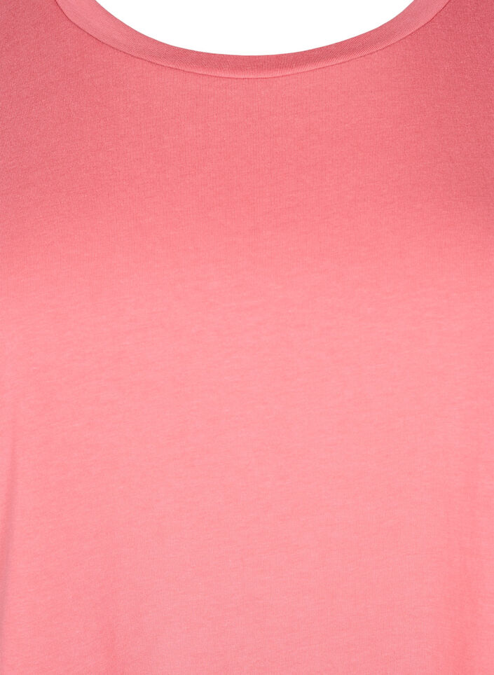 T-shirt &agrave; manches courtes en coton m&eacute;lang&eacute;, Rose, Packshot image number 2