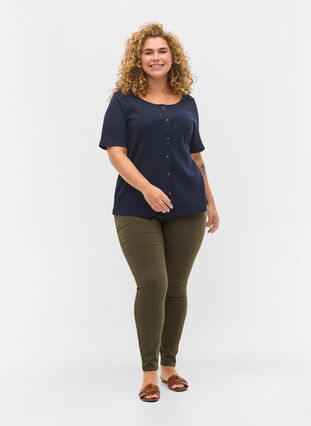 Super slim Amy jeans met hoge taille, Forest Ngt, Model image number 0