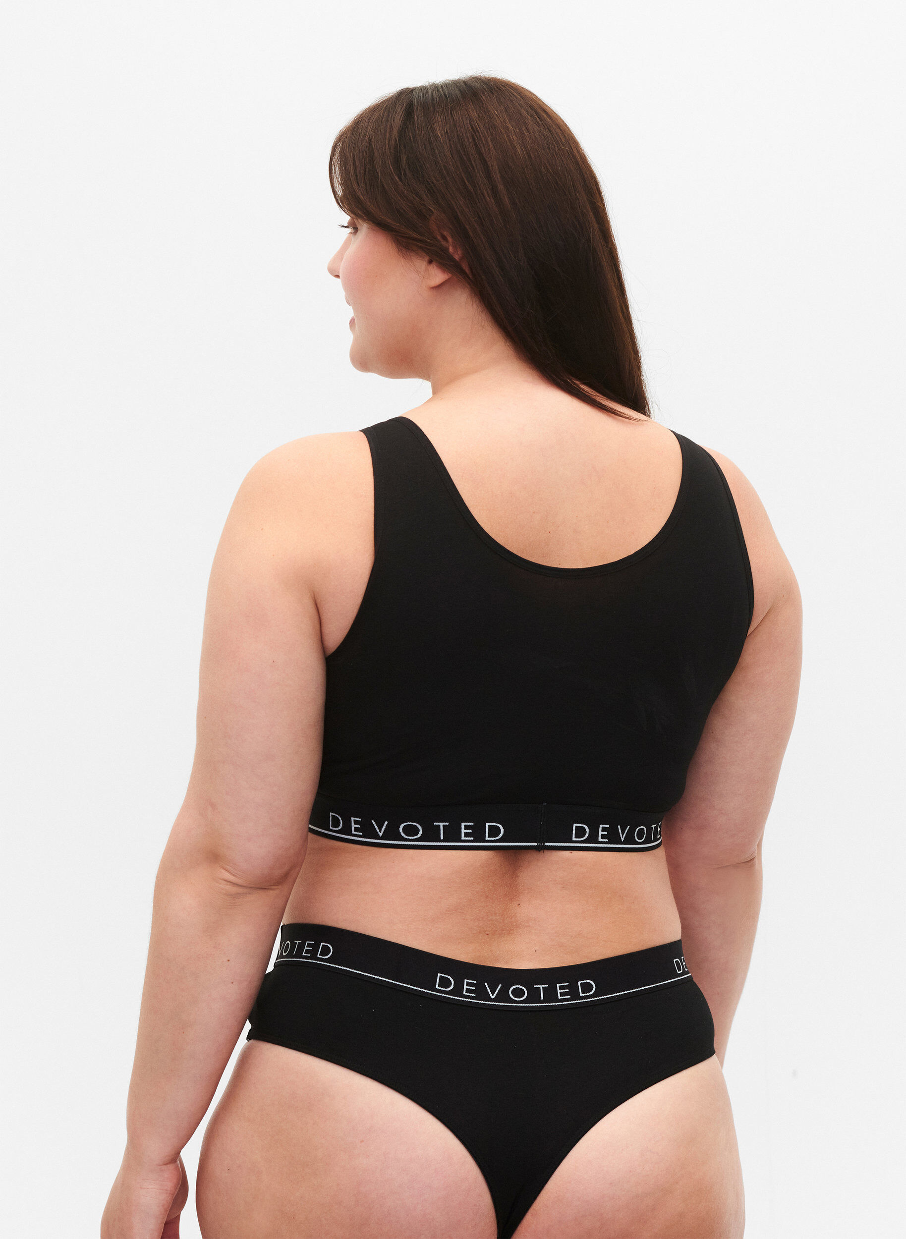 ZizziString en coton avec taille normale, Noir, Model image number 1
