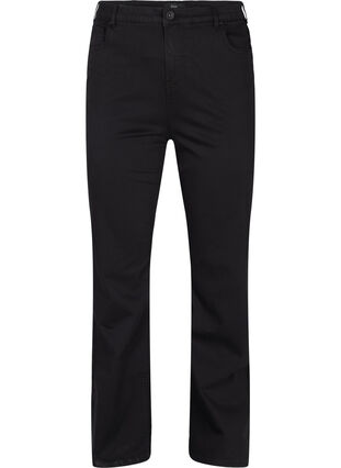 Flared jeans met extra hoge taille, Black, Packshot image number 0