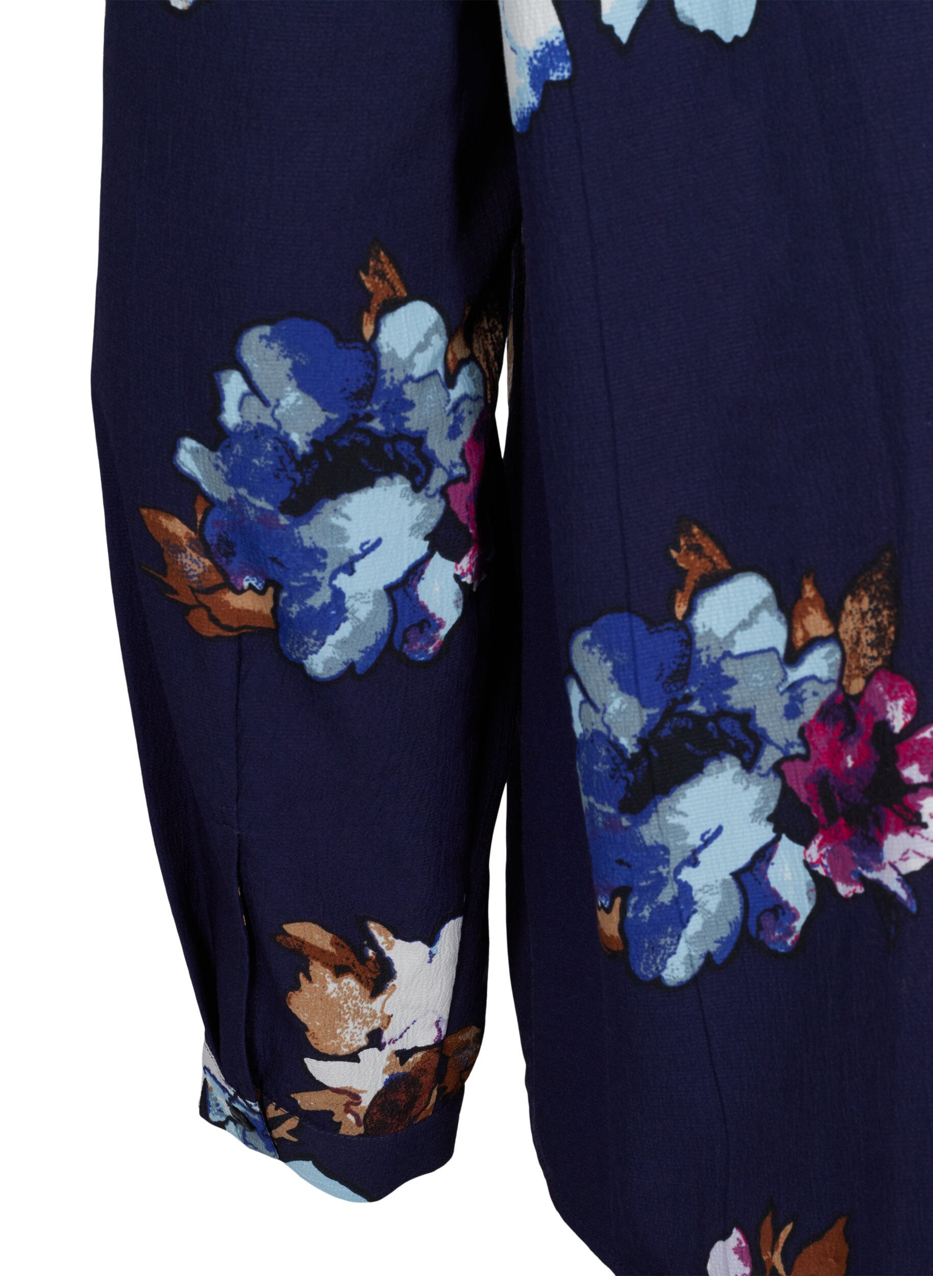 ZizziFLASH - Blouse met lange mouwen en print, Big Blue Flower, Packshot image number 3