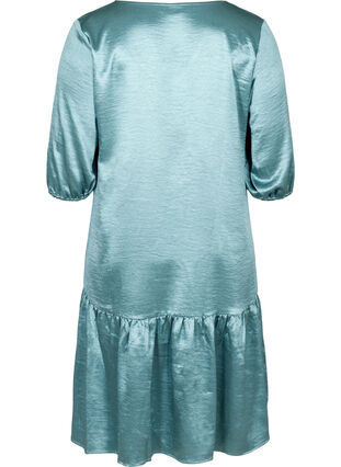 Glanzende jurk met v-hals, North Atlantic Shine, Packshot image number 1