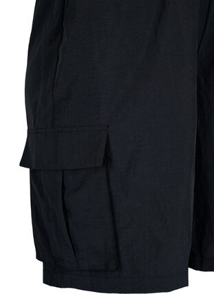  Korte broek met hoge taille en cargozakken, Black, Packshot image number 2