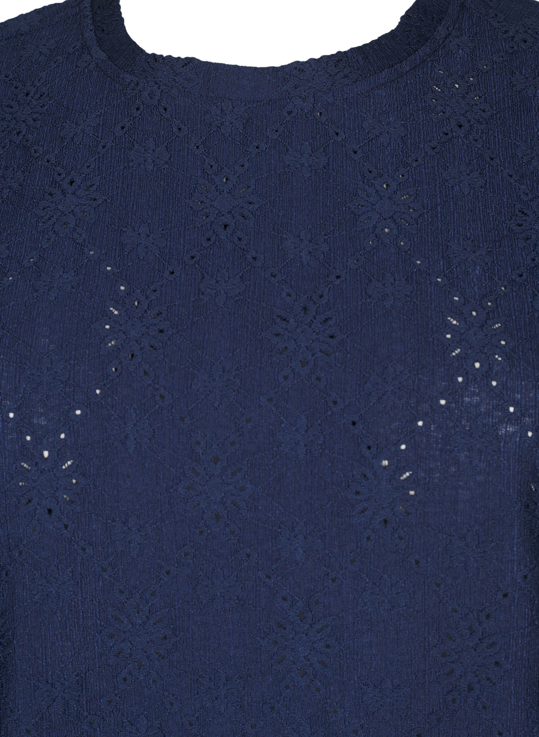 ZizziBlouse met korte mouwen en bloemenborduursel, Naval Academy, Packshot image number 2