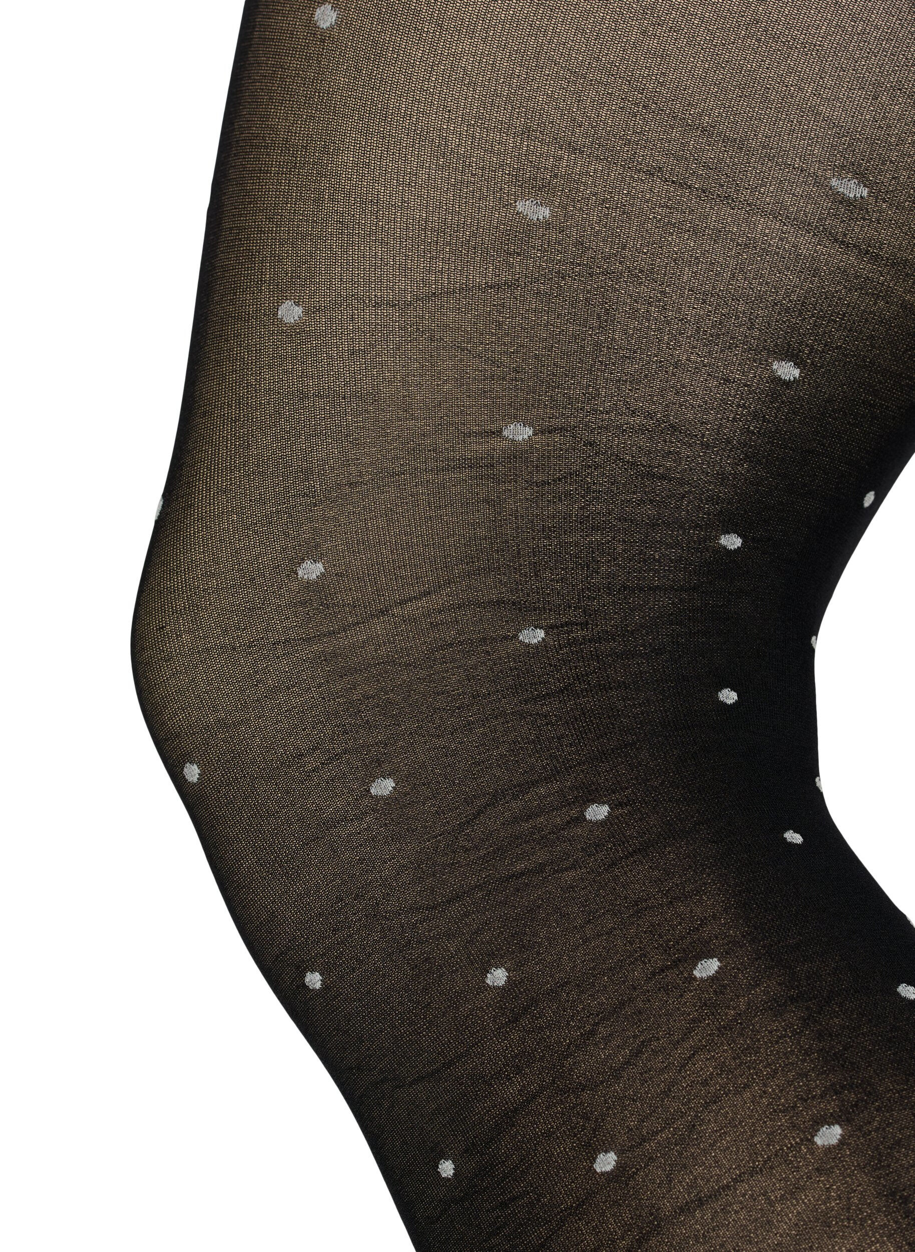 Zizzi Collants de 70 deniers avec des points., Black w. Dot, Packshot image number 2