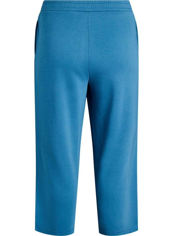 Pantalon 7/8 en mélange de modal avec poches, Bleu pétrole, Packshot image number 1