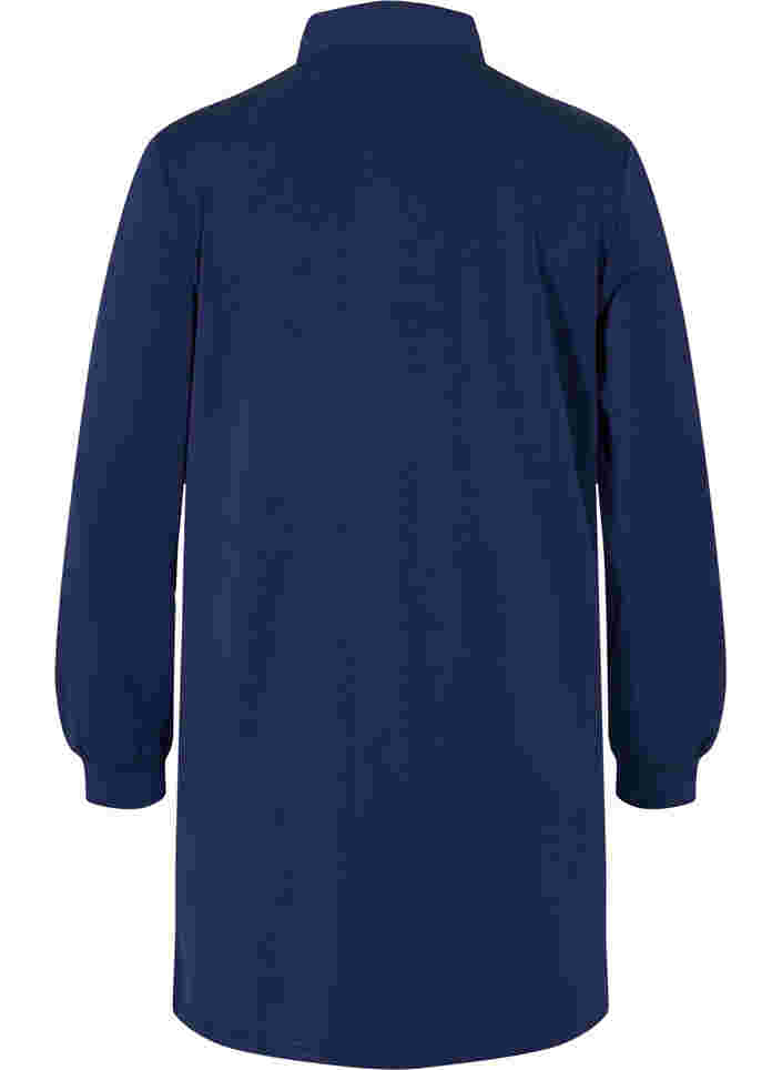 Sweat tuniek met hoge hals en rits detail, Medieval Blue, Packshot image number 1