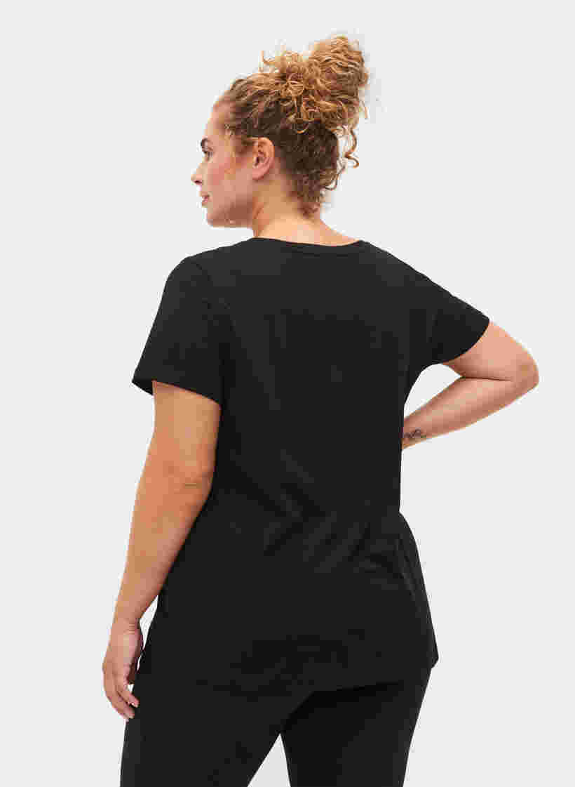 T-shirt de sport avec imprimé, Black w. Stripe Move, Model image number 1