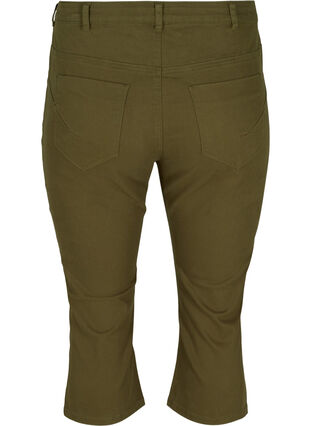 Denim capri broek met klinknagels, Green, Packshot image number 1