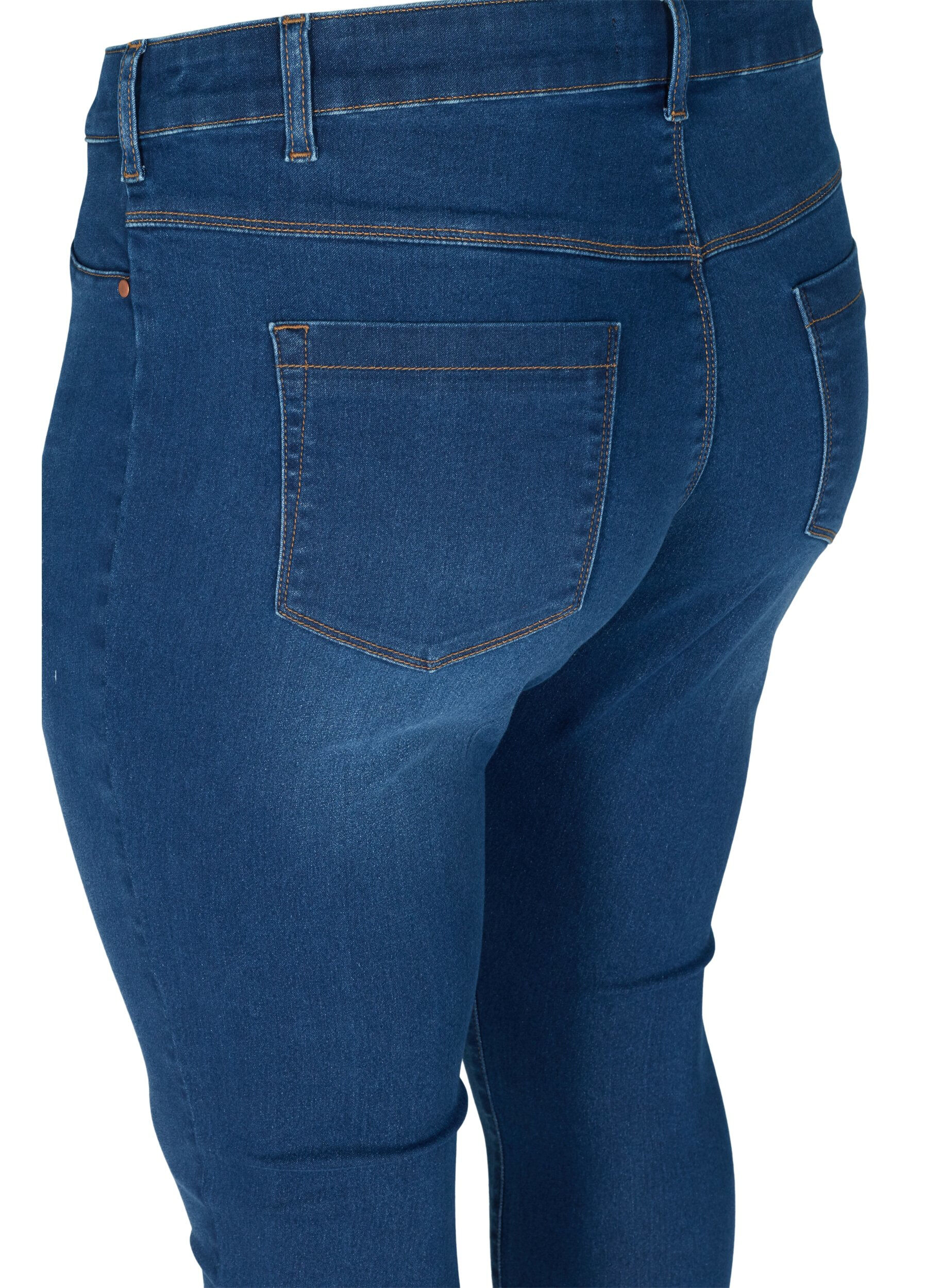 Zizzi Jeggings en coton m&eacute;lang&eacute;, Blue denim, Packshot image number 3