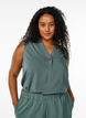 Chemisier en viscose sans manches, Vert fonc&eacute;, Model image number 0