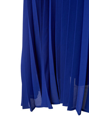 Geplooide midi jurk met korte mouwen, Clematis Blue, Packshot image number 3