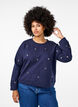 Sweatshirt met oogjes, Blauw, Model image number 0