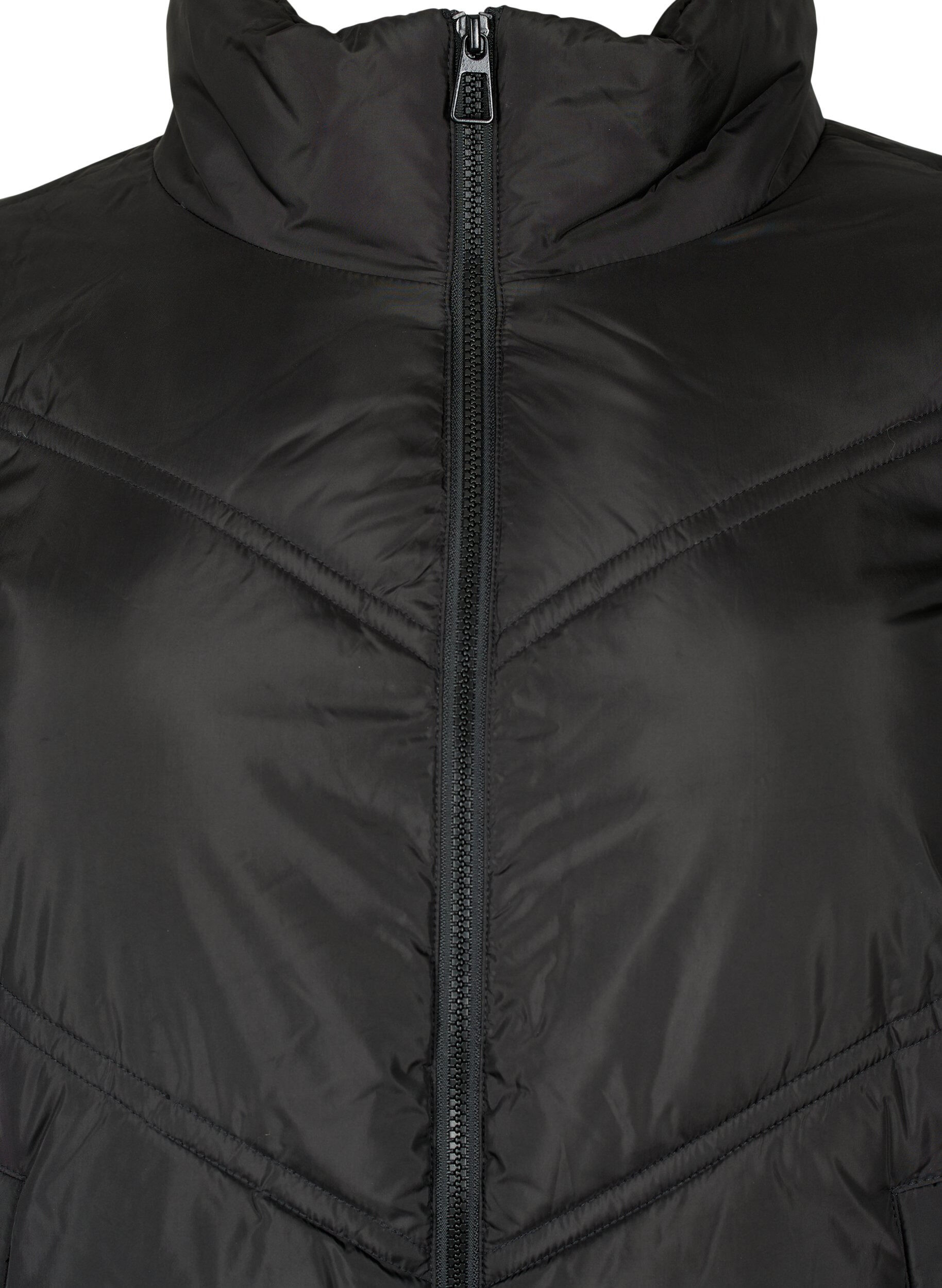 Zizzi Veste d'hiver courte avec poches, Black, Packshot image number 2