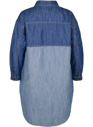 Lang spijkeroverhemd jasje, Blue denim, Packshot image number 1