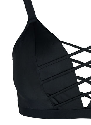 Bikinitop met stringdetail, Black, Packshot image number 2