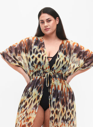 Kimono imprimé plage, Abstract Leopard, Model image number 2