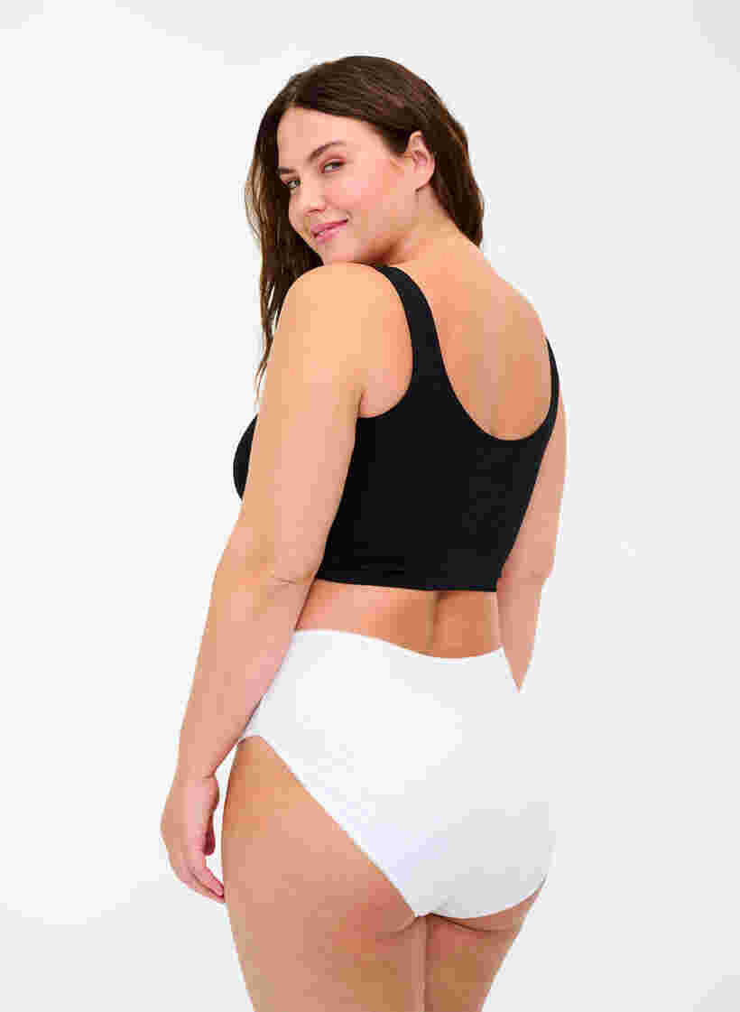 Slip 3-pack en coton avec taille régulière, Bright White, Model image number 1