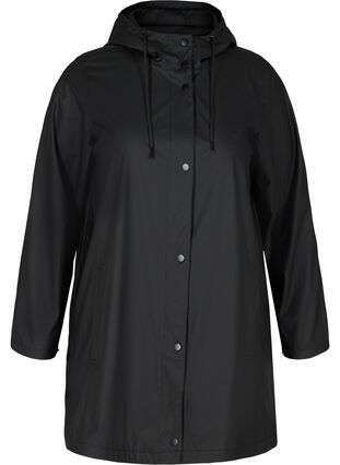 Manteau de pluie avec capuche et poches, Black, Packshot image number 0