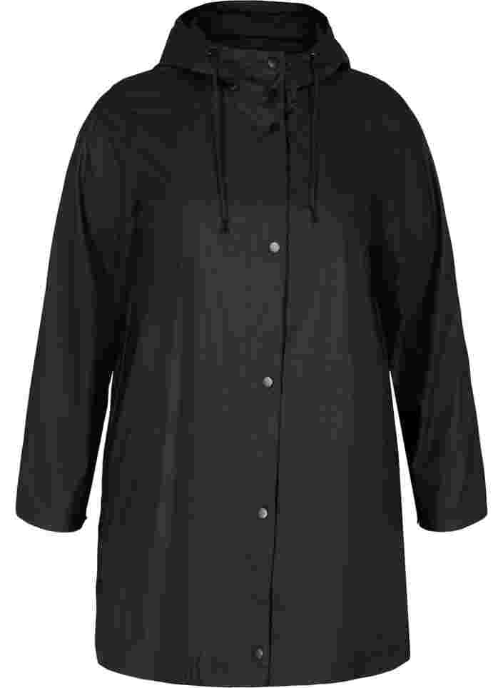 Regenjas met capuchon en zakken, Black, Packshot image number 0