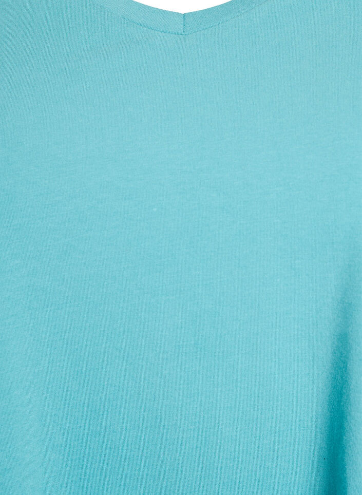 Effen basic katoenen T-shirt, Blauw, Packshot image number 2