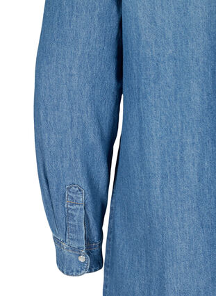 Chemise longue en jean en coton, Blue denim, Packshot image number 3