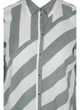 Robe chemise en coton à manches courtes avec rayures, Thyme Stripe, Packshot image number 2