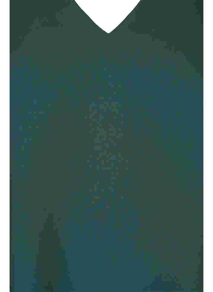 Top met 3/4-mouwen en v-halslijn, Trekking Green, Packshot image number 2