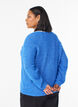 Blouse en maille &agrave; col V et manches raglan, Bleu, Model image number 2