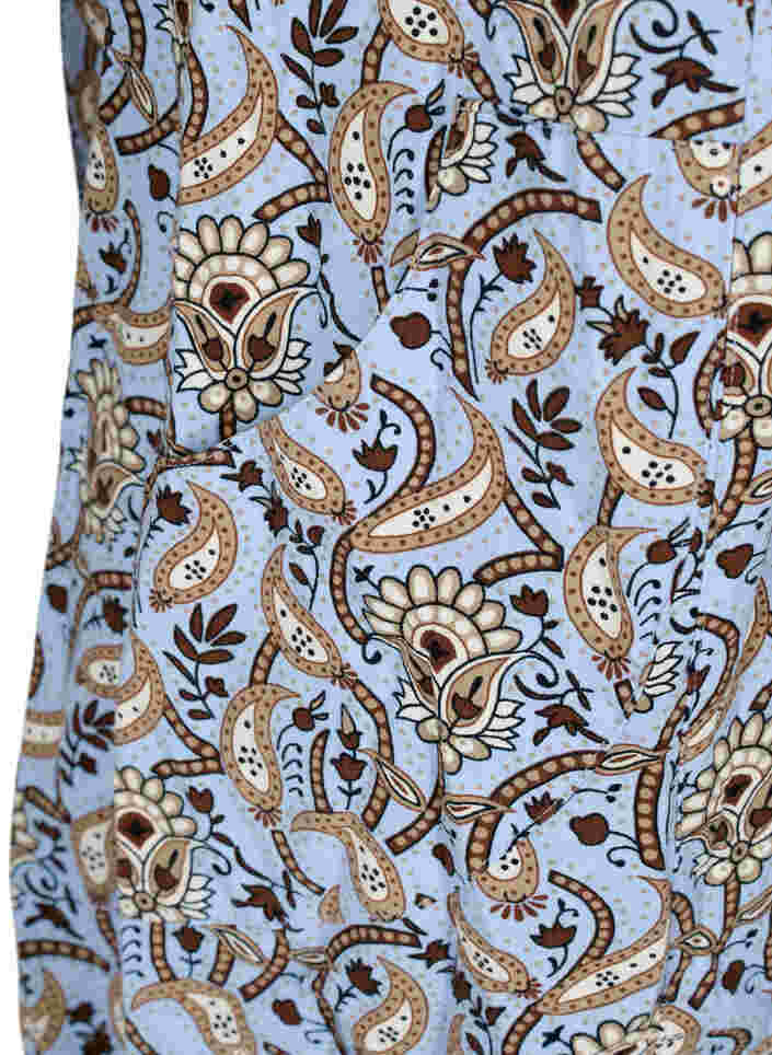Robe en coton imprimé à manches courtes, Blue Paisley , Packshot image number 3