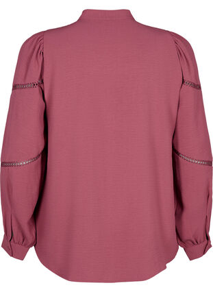 Overhemdblouse met gehaakte details, Dry Rose, Packshot image number 1