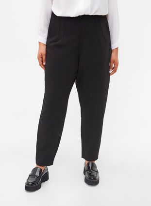 Pantalon classique taille haute, Black, Model image number 2