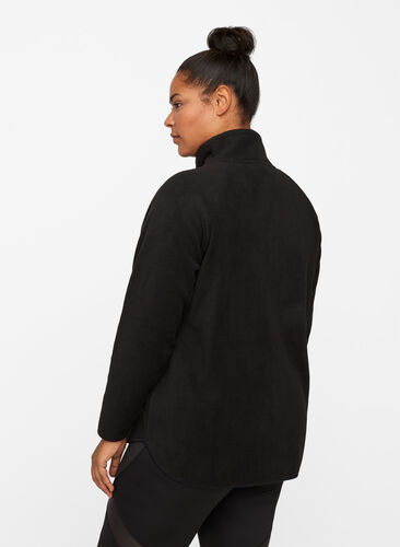 Fleece vest met ritssluiting, Black, Model image number 1