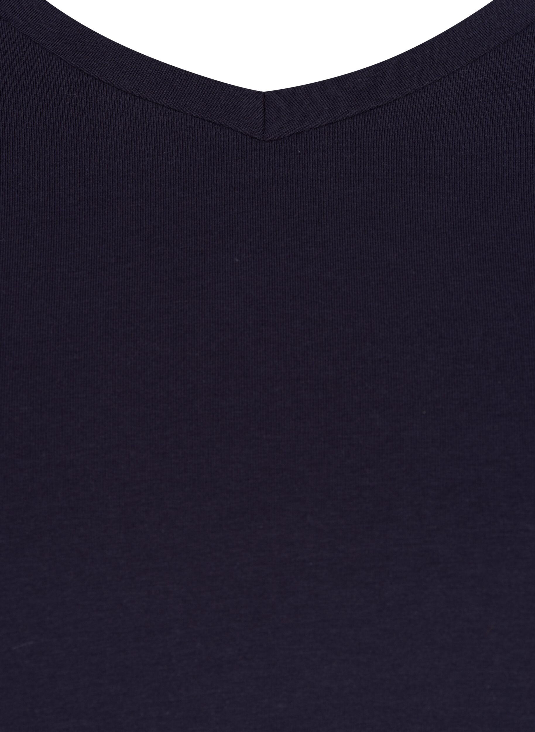 ZizziT-shirt en coton uni basique, Bleu, Packshot image number 2