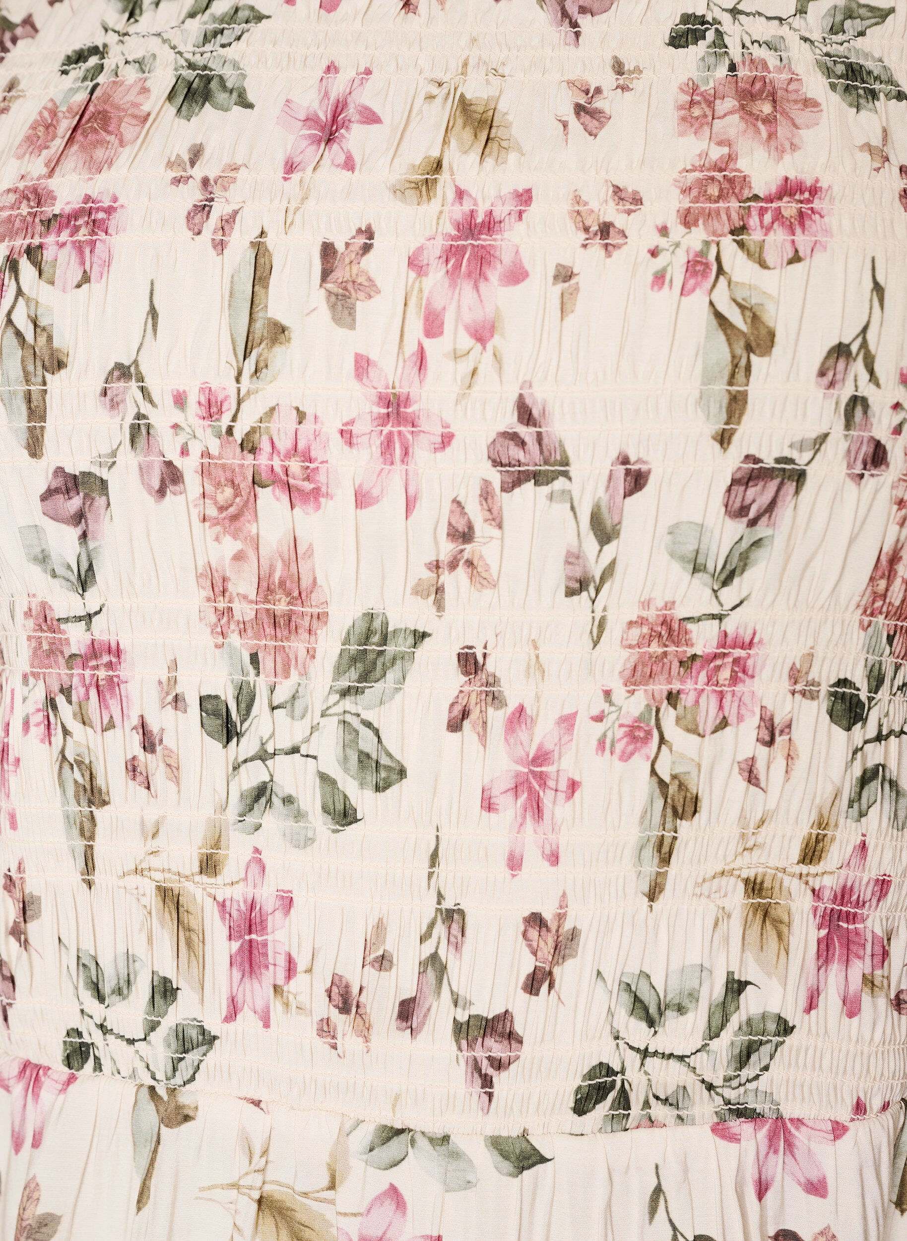 ZizziBlouse en viscose avec smocks et effet p&eacute;plum, Vanille, Packshot image number 2
