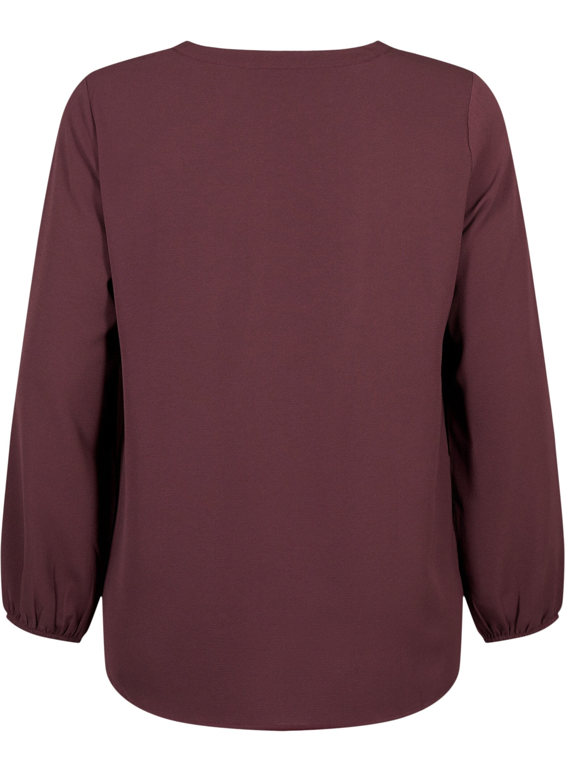 ZizziEffen blouse met v-hals, Fudge, Packshot image number 1