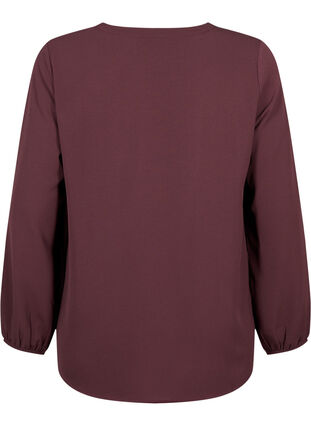 Effen blouse met v-hals, Fudge, Packshot image number 1