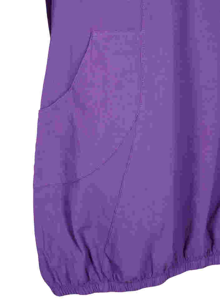 Robe en coton à manches courtes, Deep Lavender, Packshot image number 3