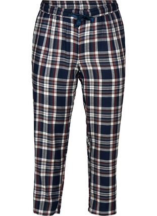 Bas de pyjama en coton à carreaux, Navy Comb Check, Packshot image number 0