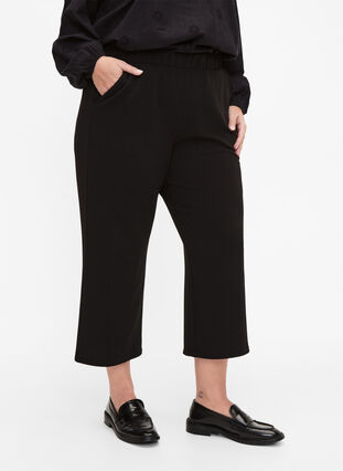 Pantalon ample avec longueur 7/8, Black, Model image number 2