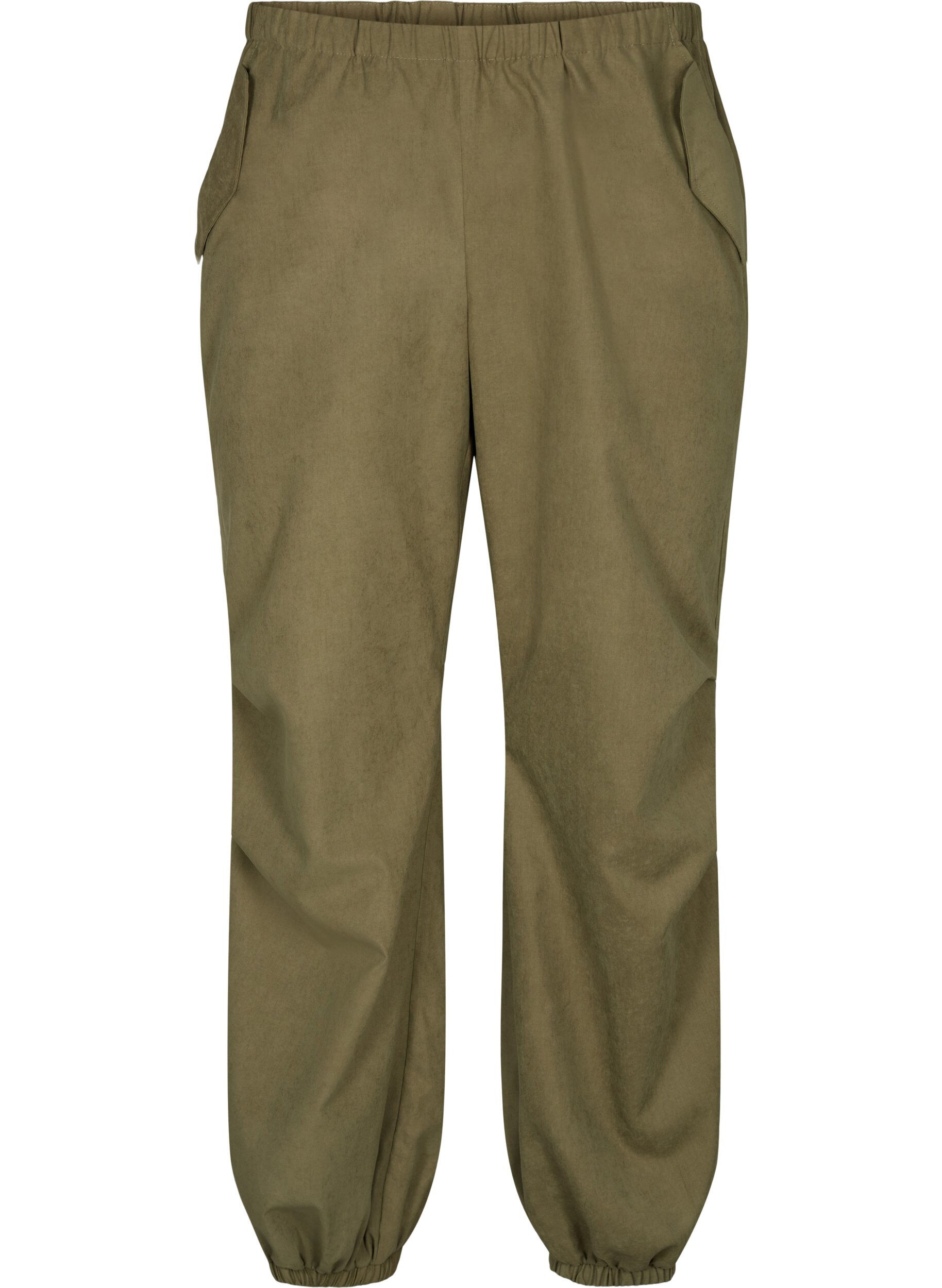 Zizzi Pantalon ample avec &eacute;lastique, Martini Olive, Packshot image number 0