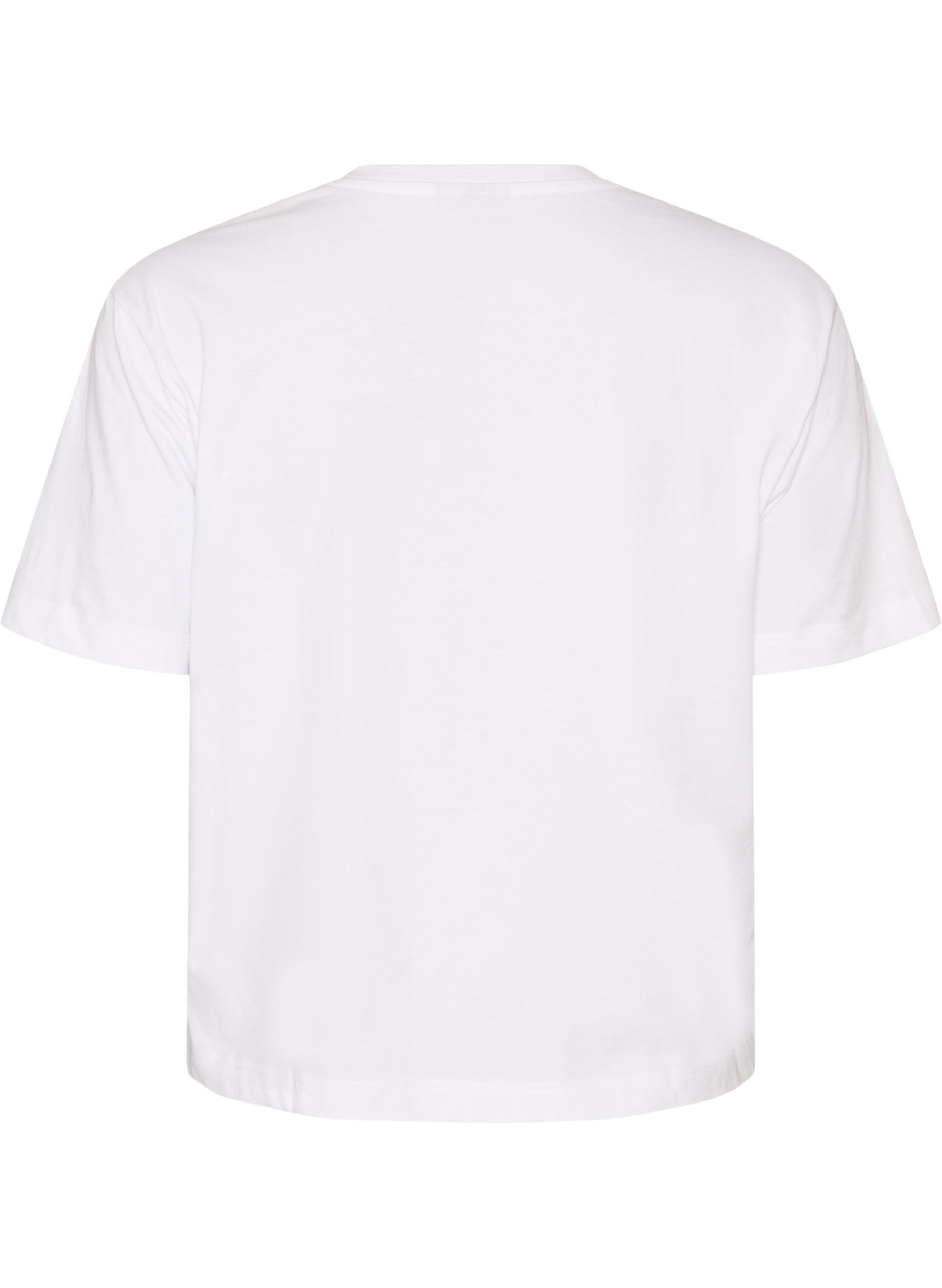 ZizziT-shirt coupe boxy en coton, Blanc, Packshot image number 1