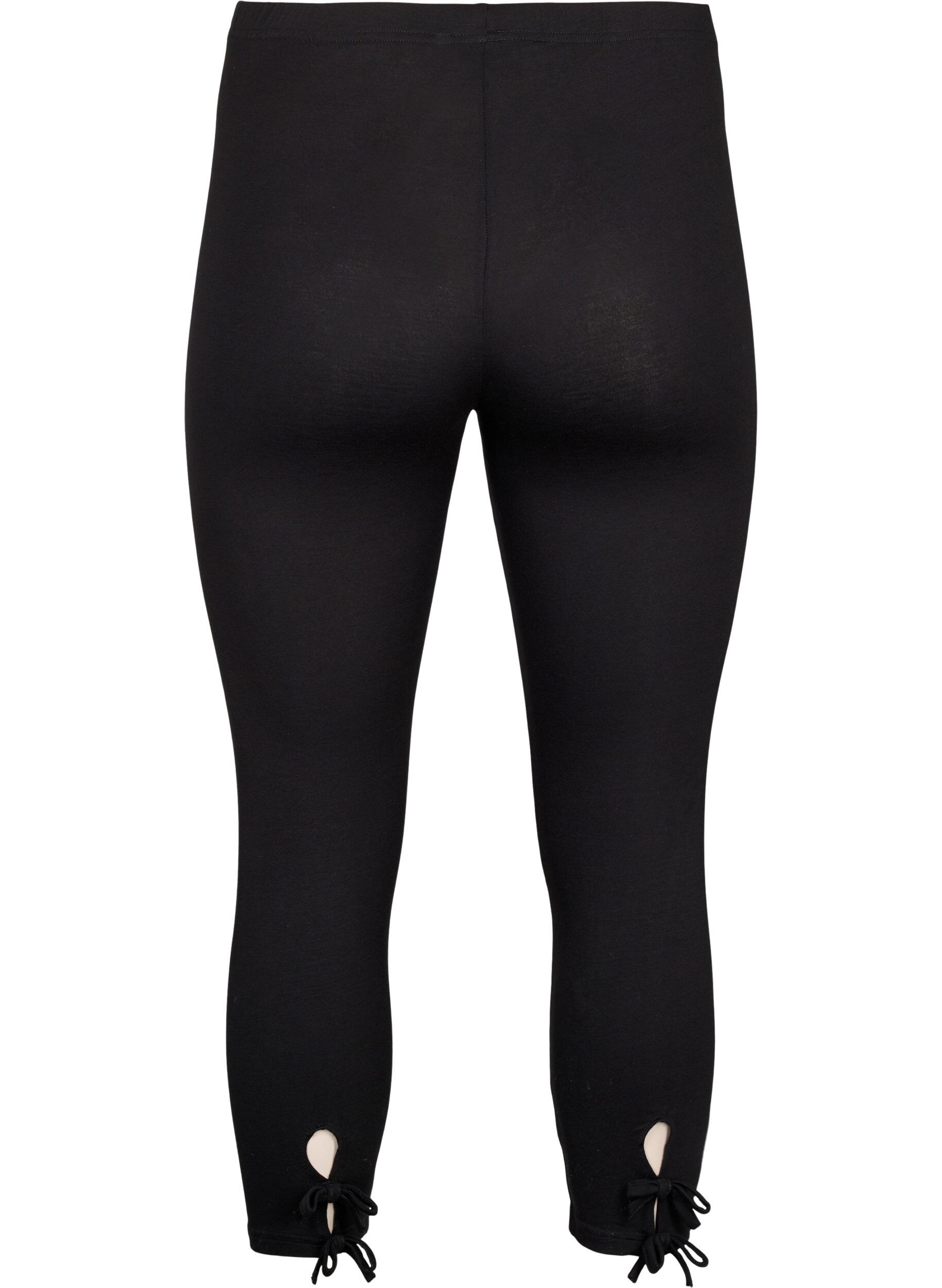Zizzi3/4 legging in viscose met strik, Black, Packshot image number 1