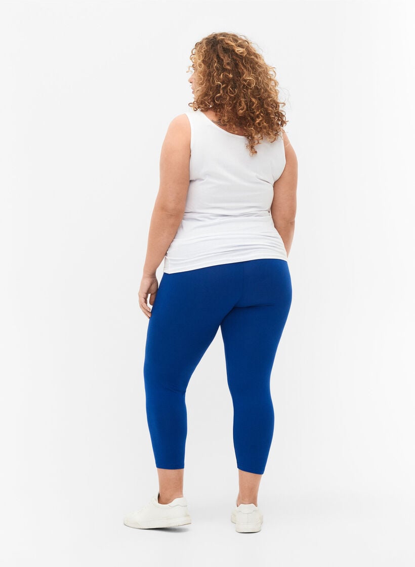 Leggings basiques longueur 3/4 en viscose, Bleu, Model image number 2