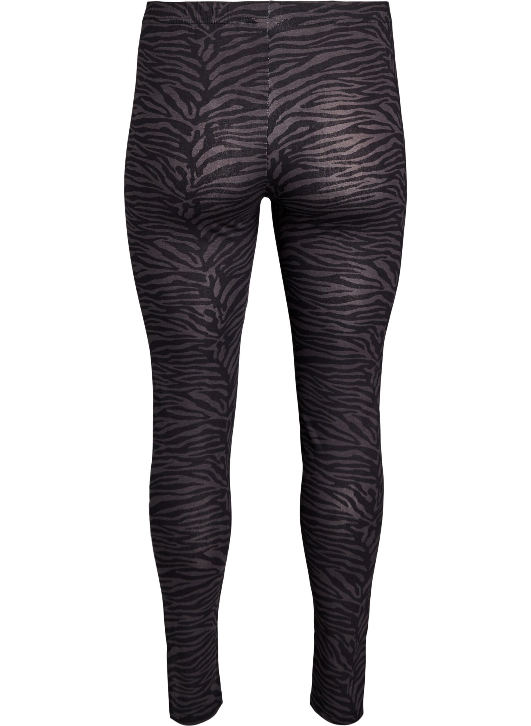 ZizziViscose leggings met print, Zwart, Packshot image number 1