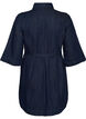Denimjurk met riem en 3/4-mouwen, Blauw, Packshot image number 1