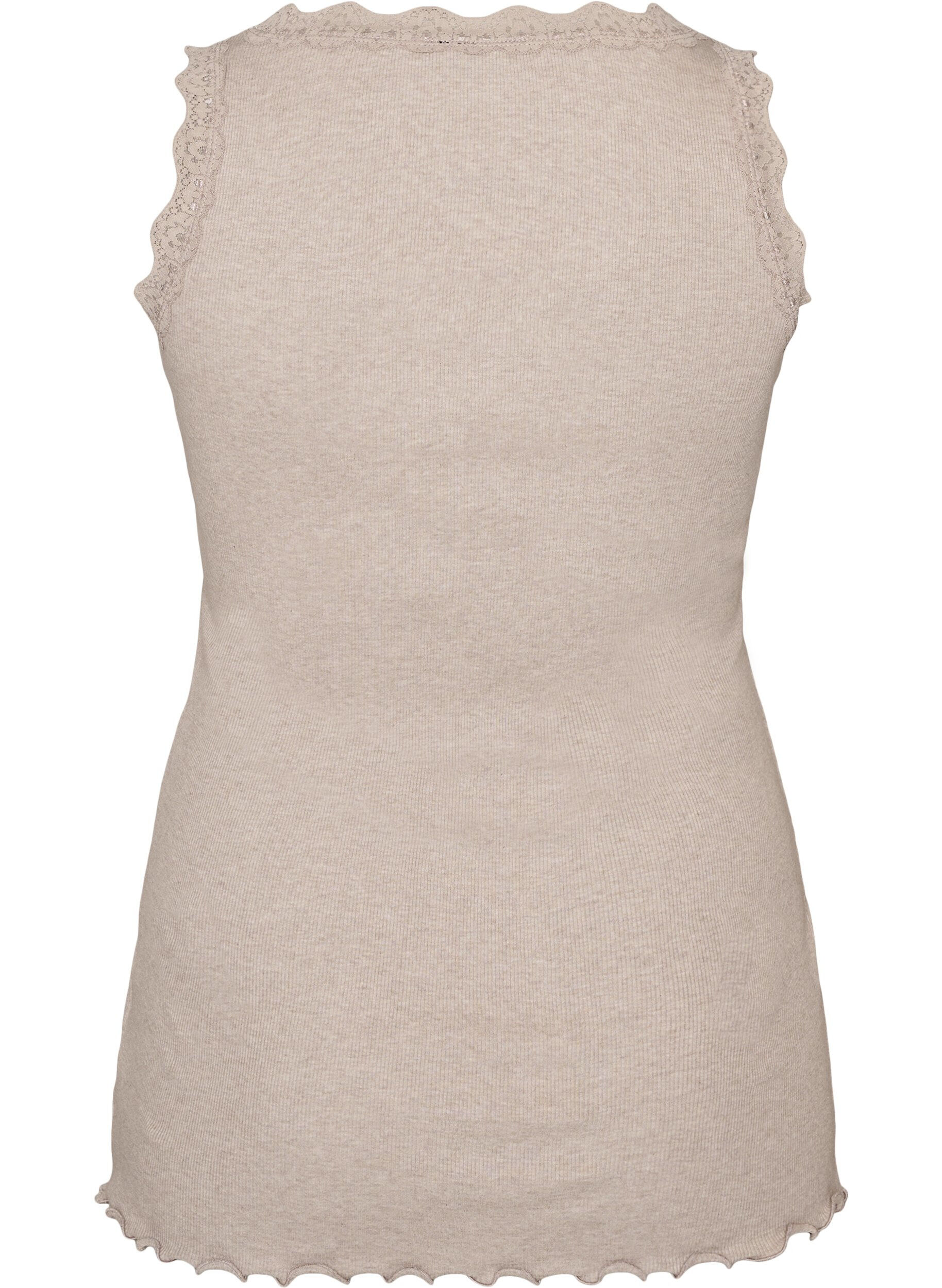 ZizziTop c&ocirc;tel&eacute; avec dentelle, Beige, Packshot image number 1